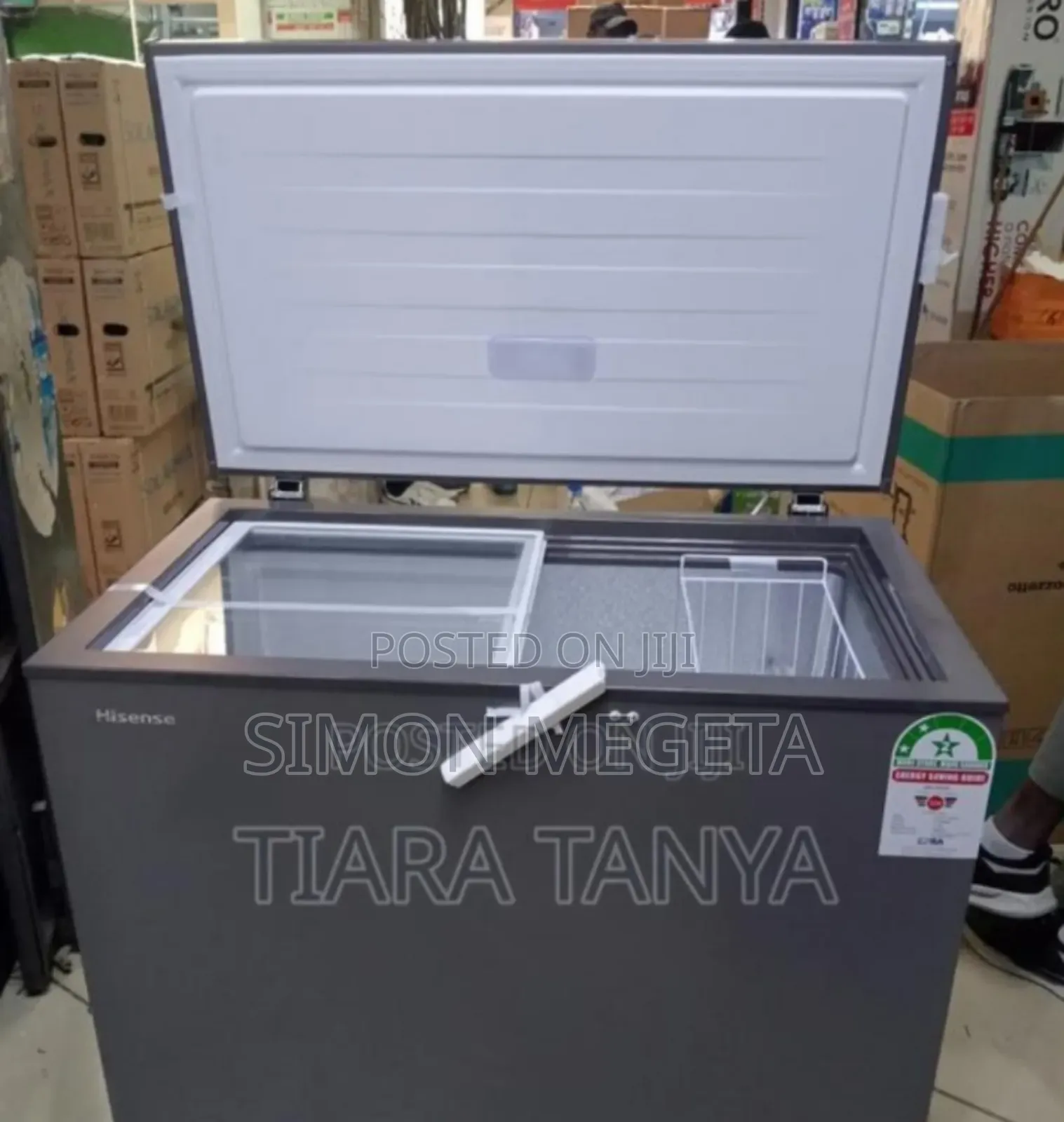Black New Hisense 198l Freezer