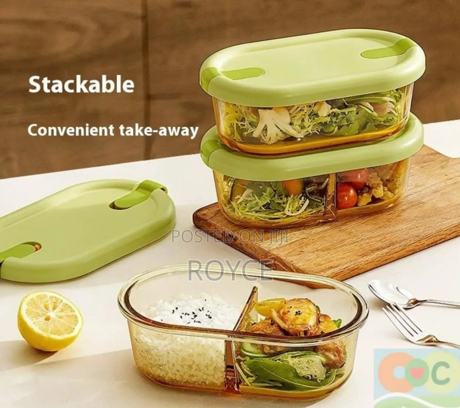 High Borosilicate Double Partitioned Lunch Box