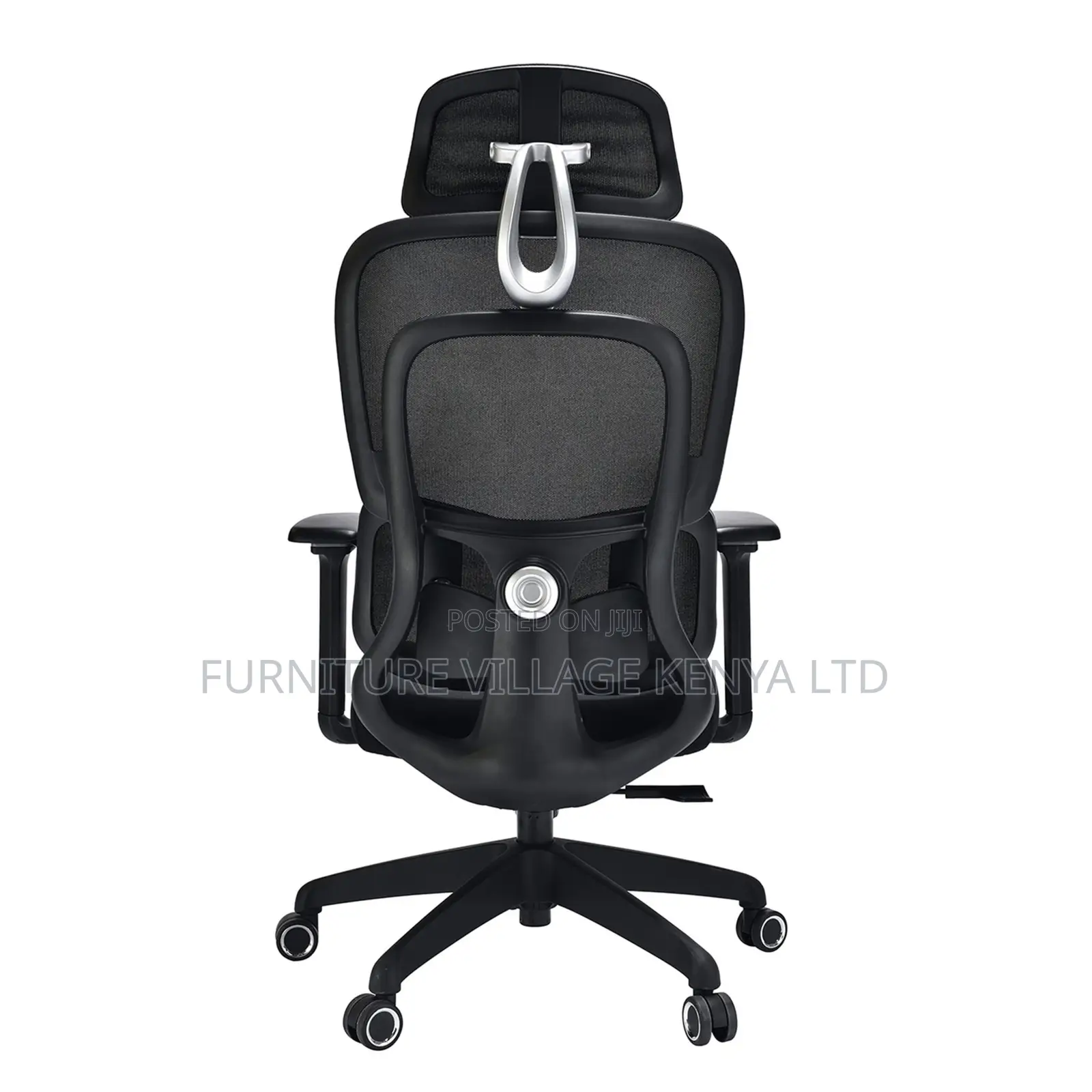 Office Chair; High-back Black Orthopedic Office Seat