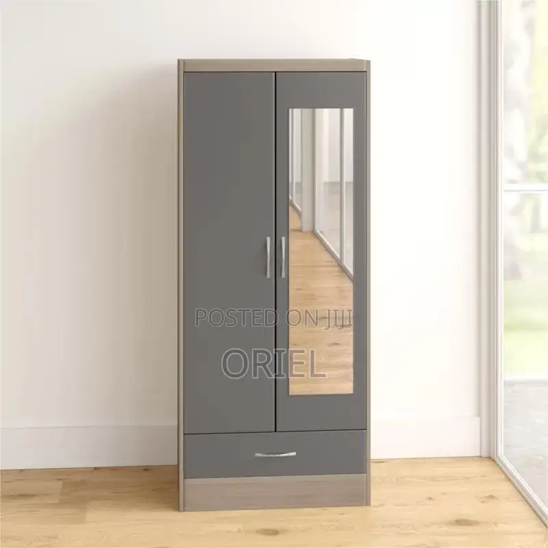 Home Wardrobes; Stylish 2-Door Wardrobe With Mirror Pull-Out Drawers