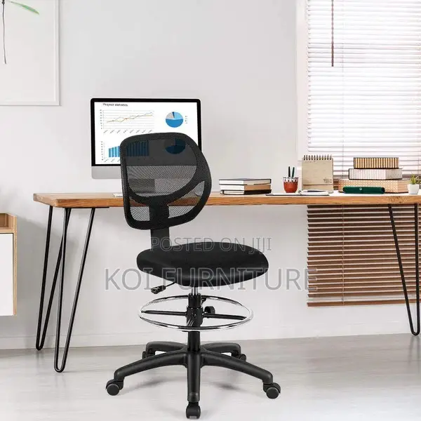 Office Chair : Adjustable Height Mid Back Mesh Drafting Office Chair