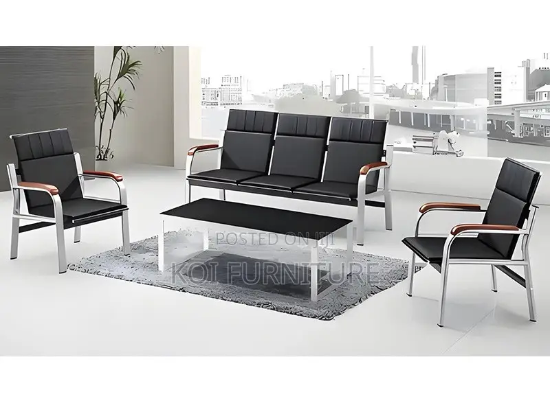 Office Sofa : 5-Seater Modern Leather Office Sofa