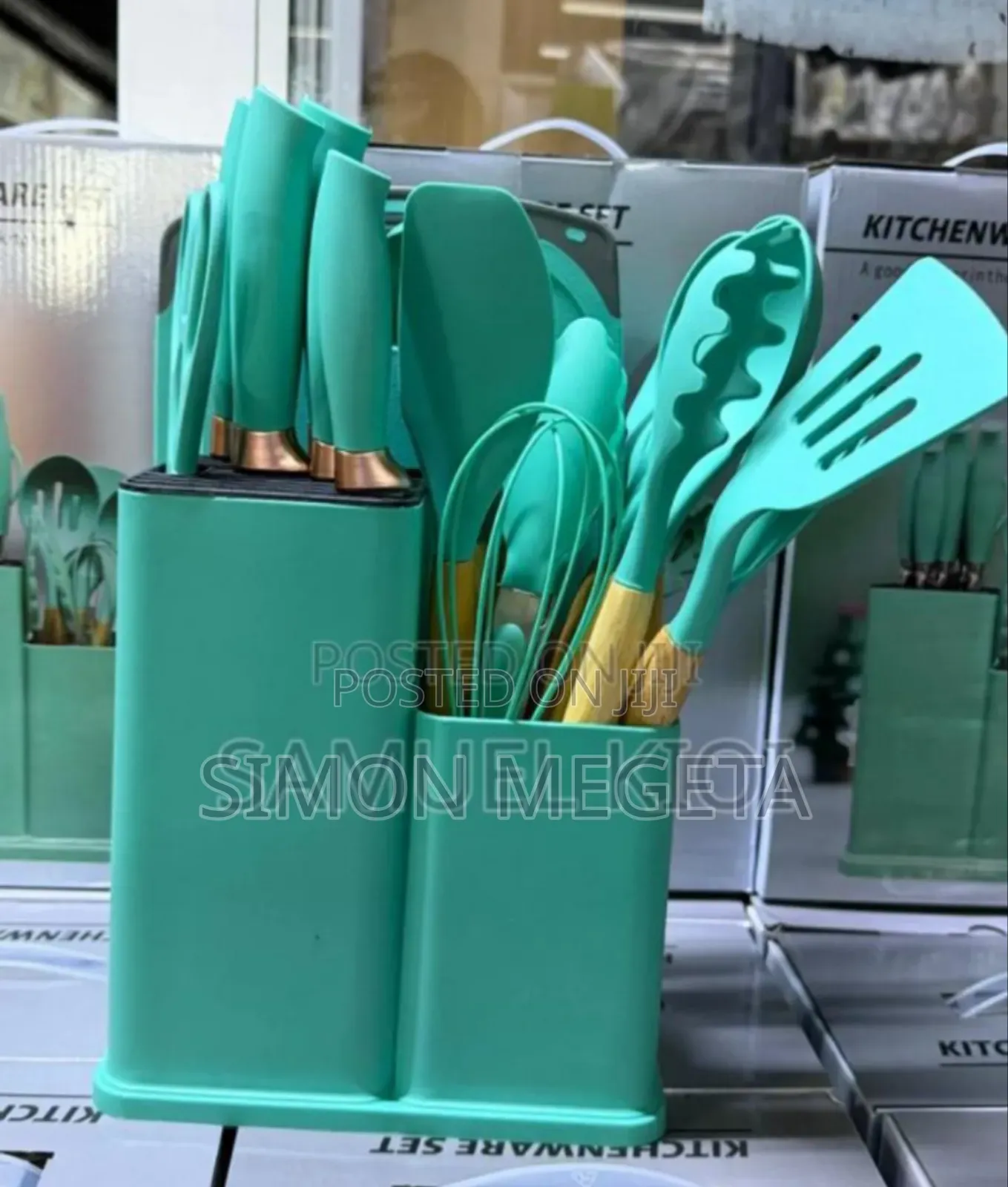 Colour Green/Blue 19pcs Silicone Spoons