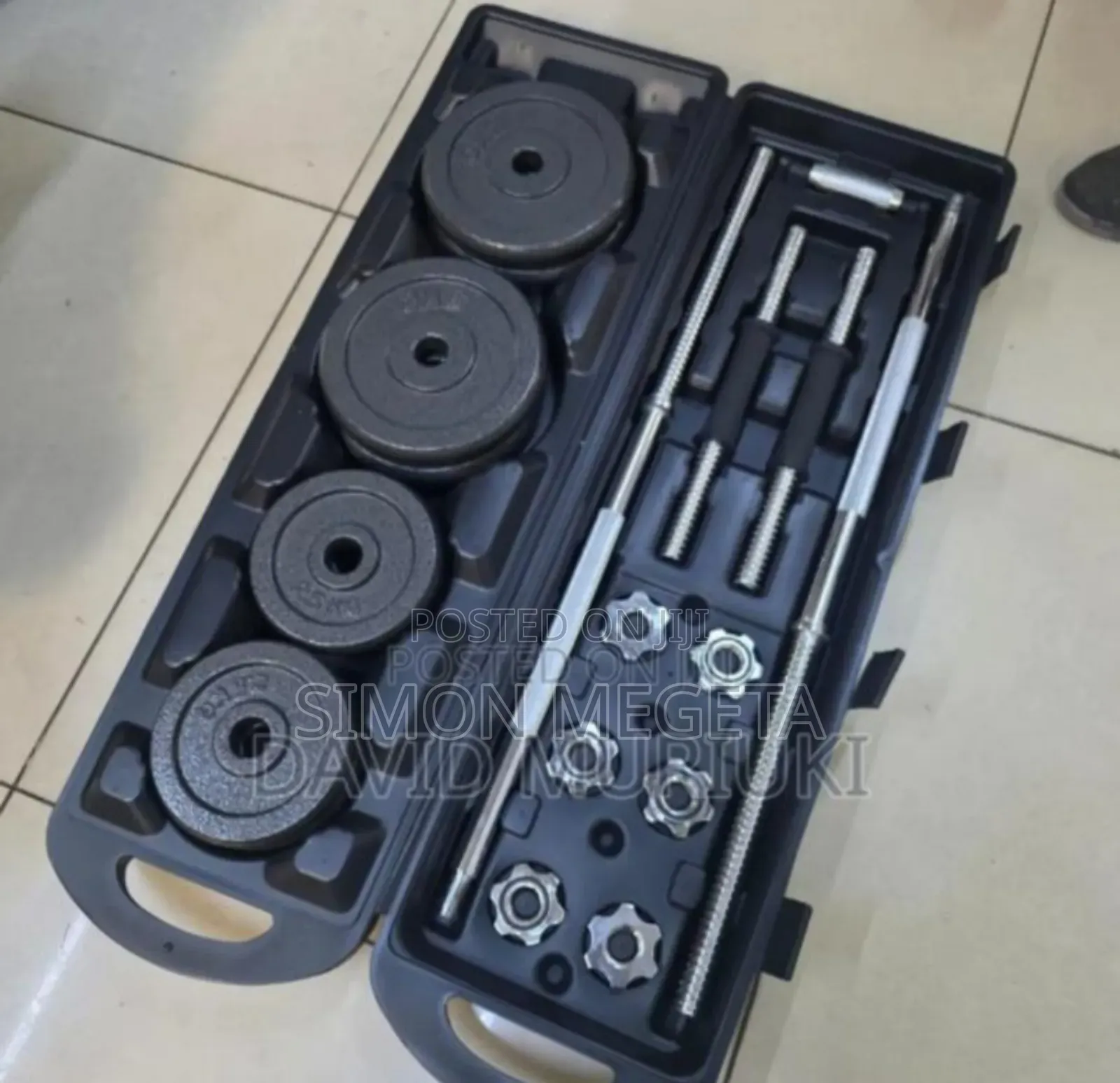 Colour Black Original 50kgs Dumbells Set