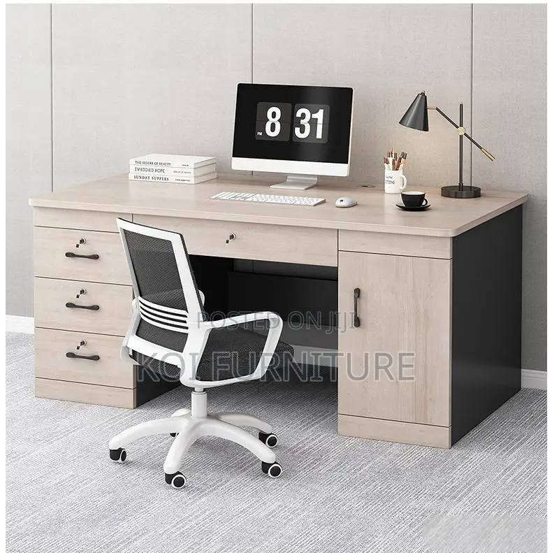 Office Desks: 1400mm Executive Office Desk With Dtawers,Keyboard Trays