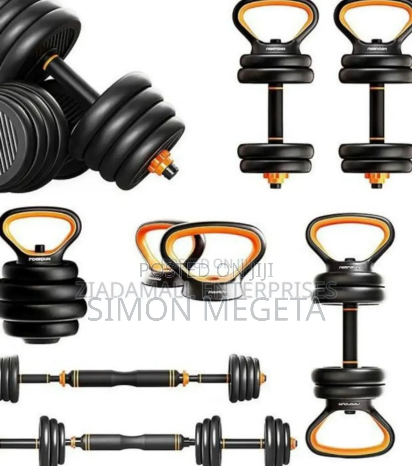 Complete Set. 15kgs Pair 30kgs Dumbbells 6in1