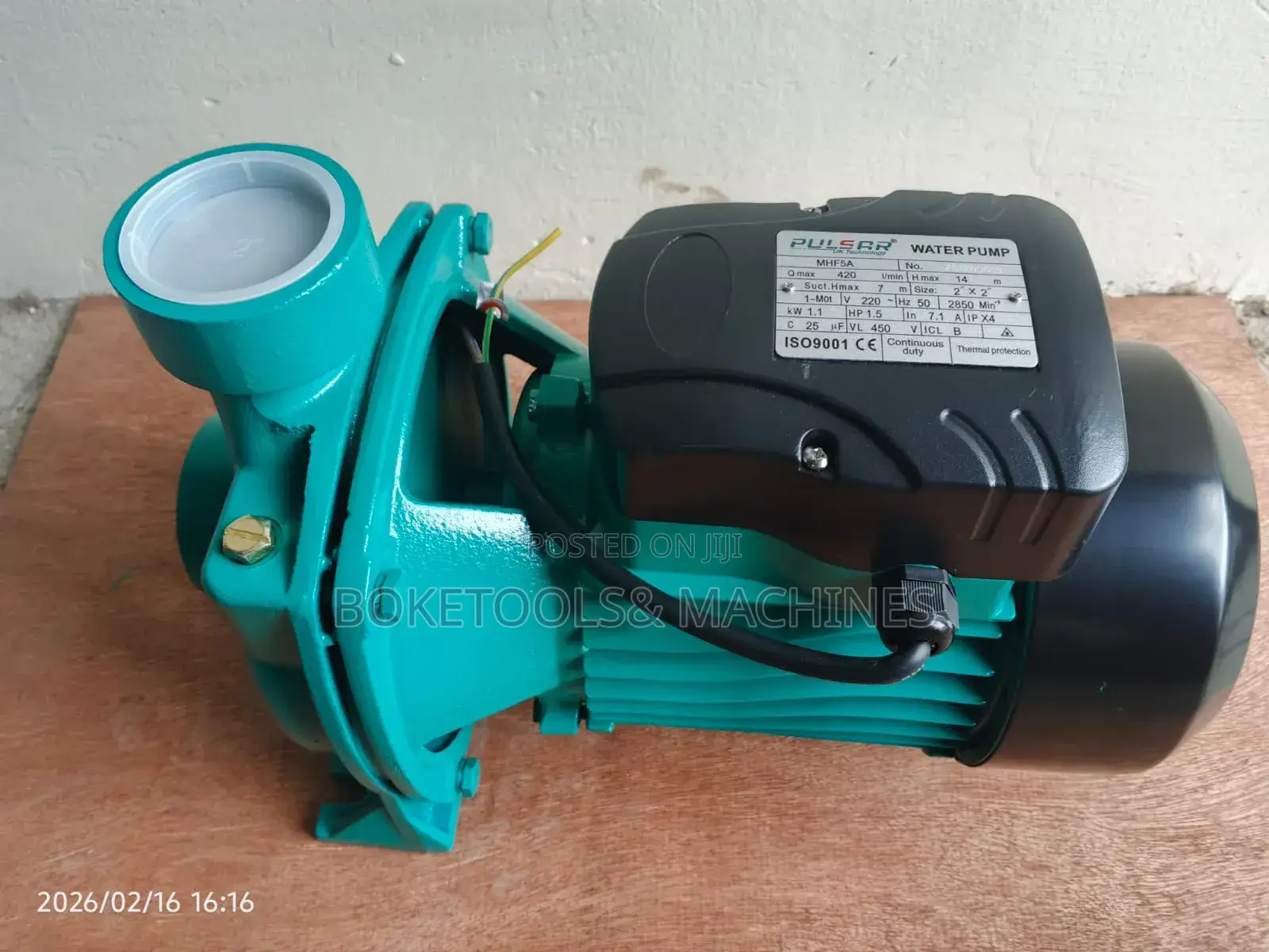 Centrifugal Water Pump 1.5 Hp 2" Outlet