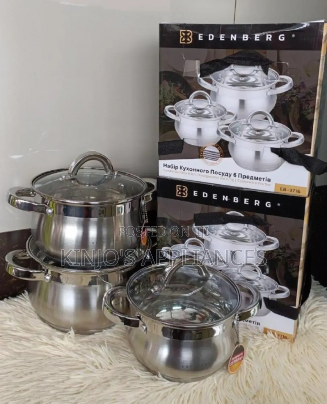 6 PCS Edenburg Eb-3716 Stainless Steel Cookware Set