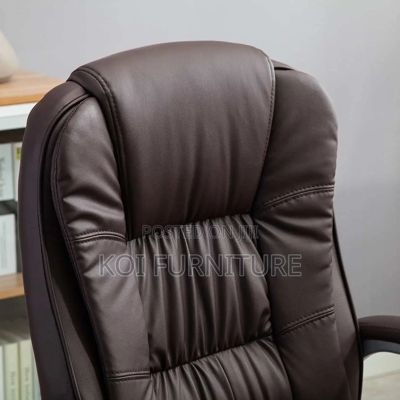 Office Chair; High Back Leather Reclining Ergonomic Seat