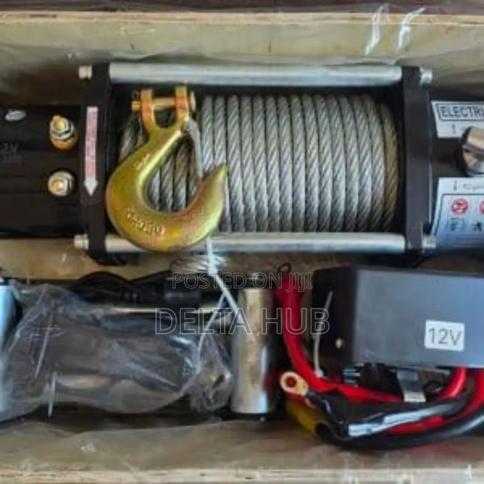 12v Heavy Load Electric Towing Winch With Hook and Cable