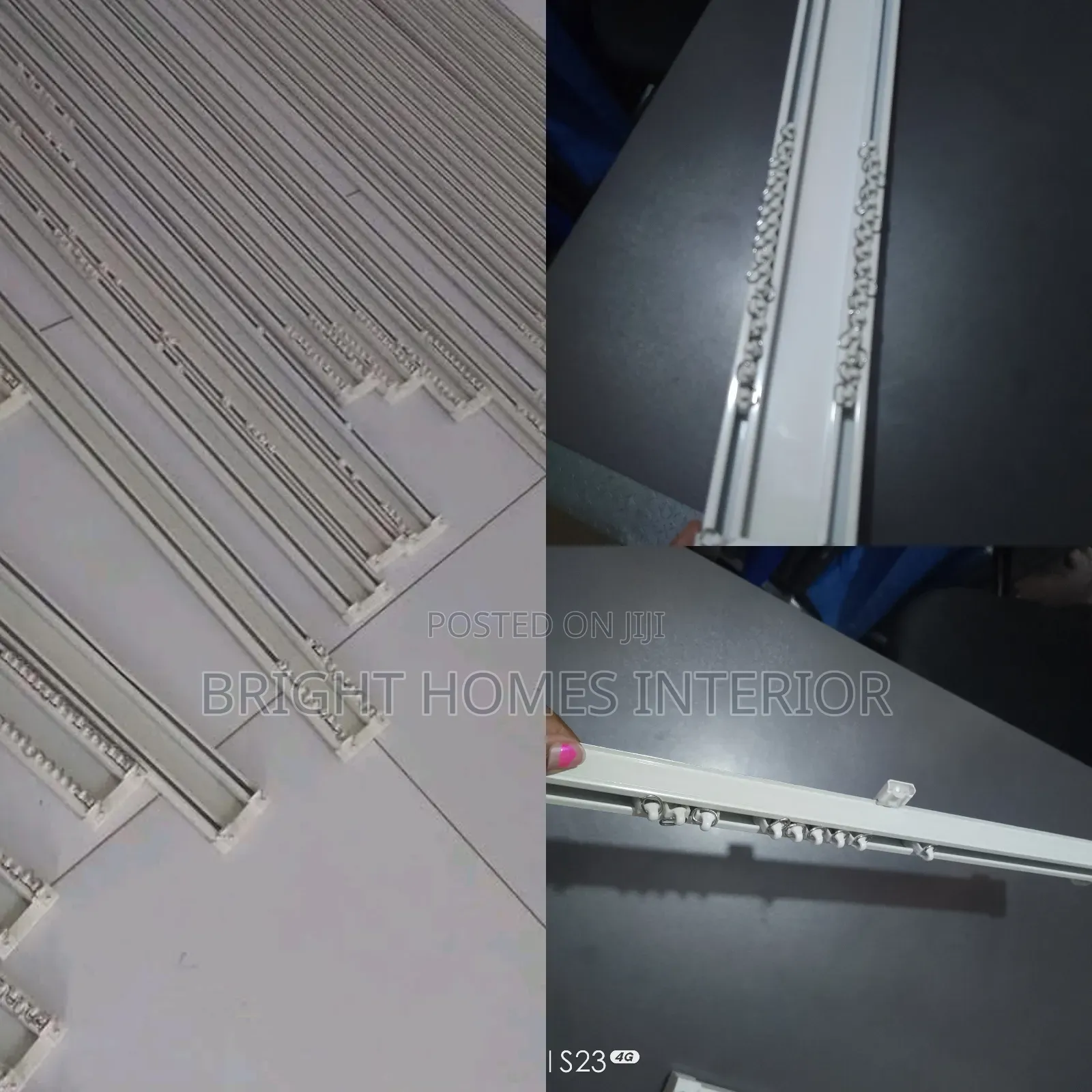 Straight Double Track Rail With Ceiling Mounting Bracket