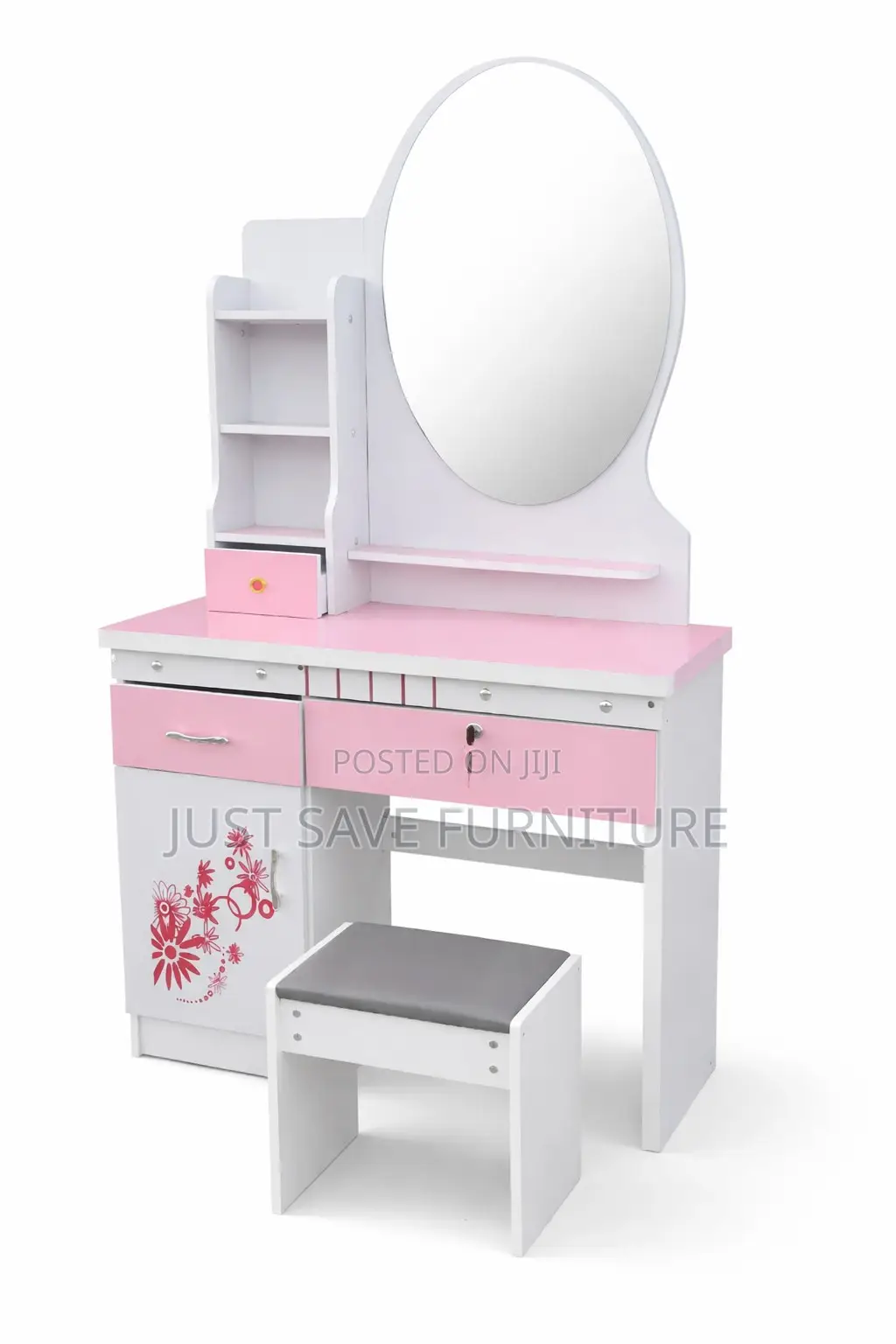 Elegant Pink Dressing Table With Mirror Stool–For Sale (Offer Price)