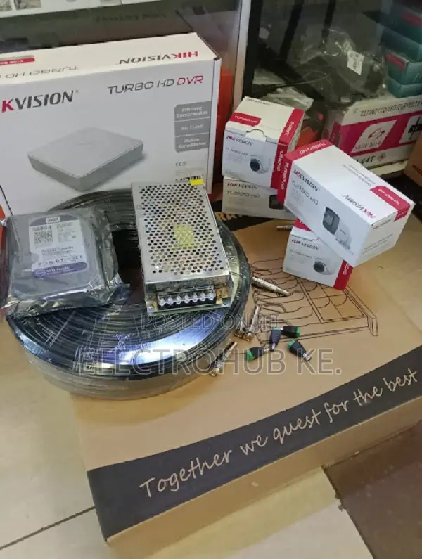 Hikvision 4 Channel Full Package Of 4 Cctv Cameras