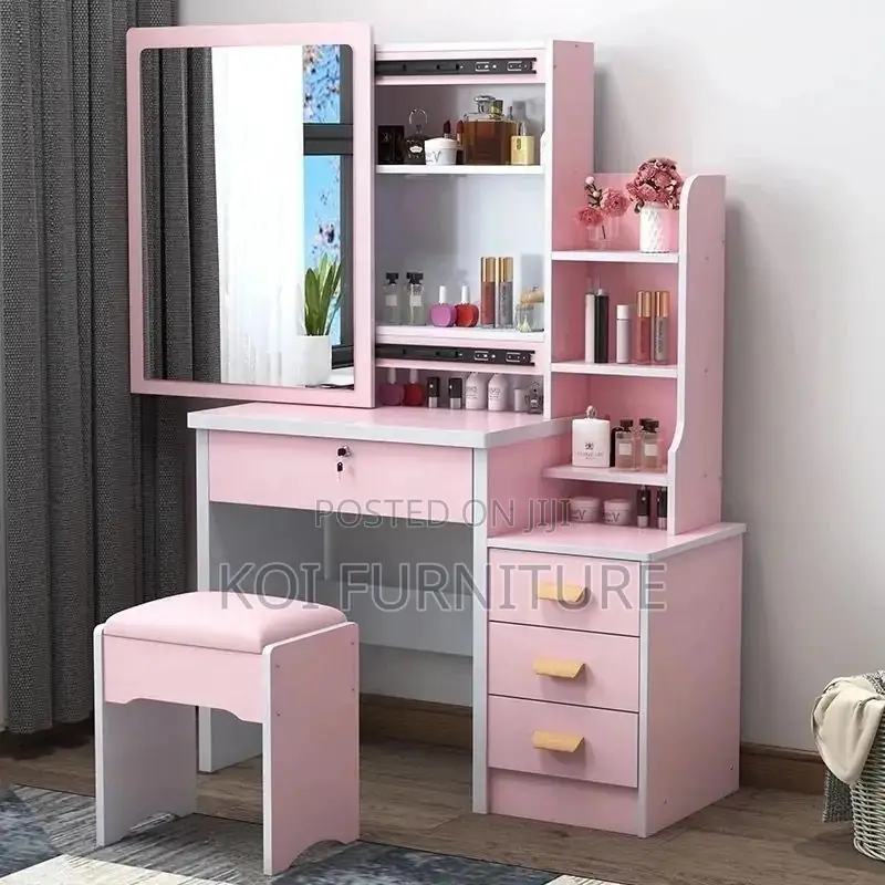 Dressers; Home Vanity Set With Sliding Mirror