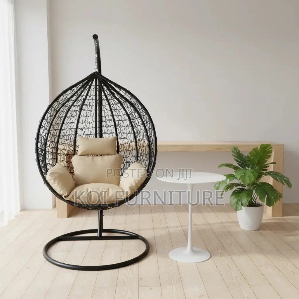 Home Chairs; Rattan Leather Hanging Hammock Chair