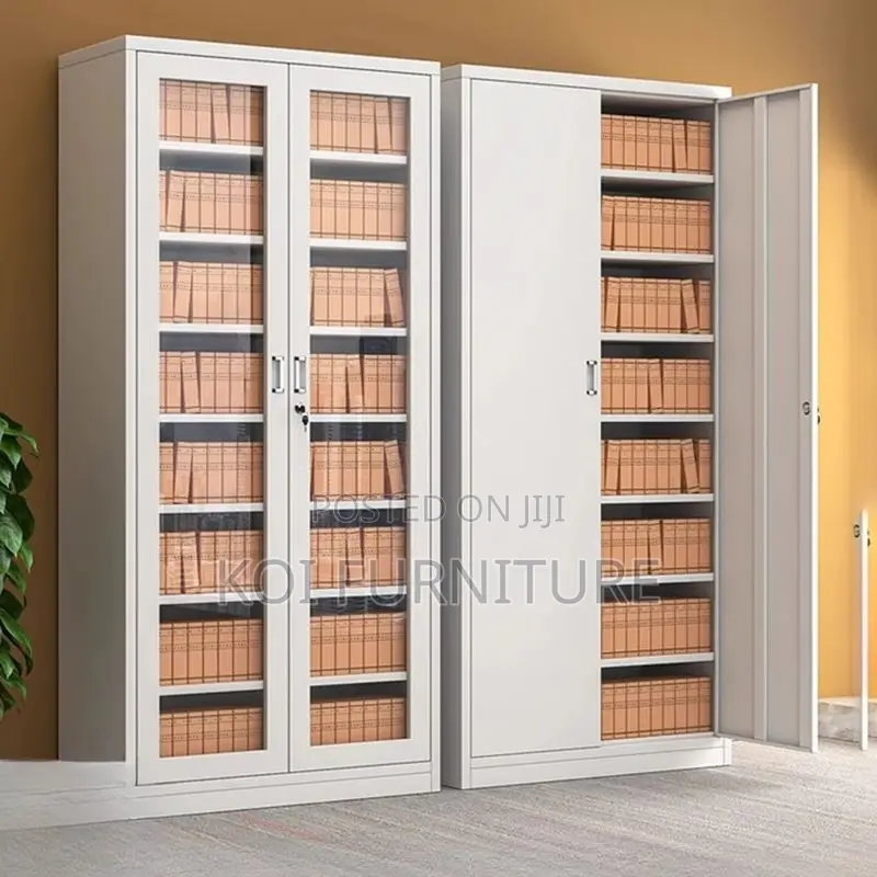 Office Cabinet; Two Doors Cabinet With Glass Front View