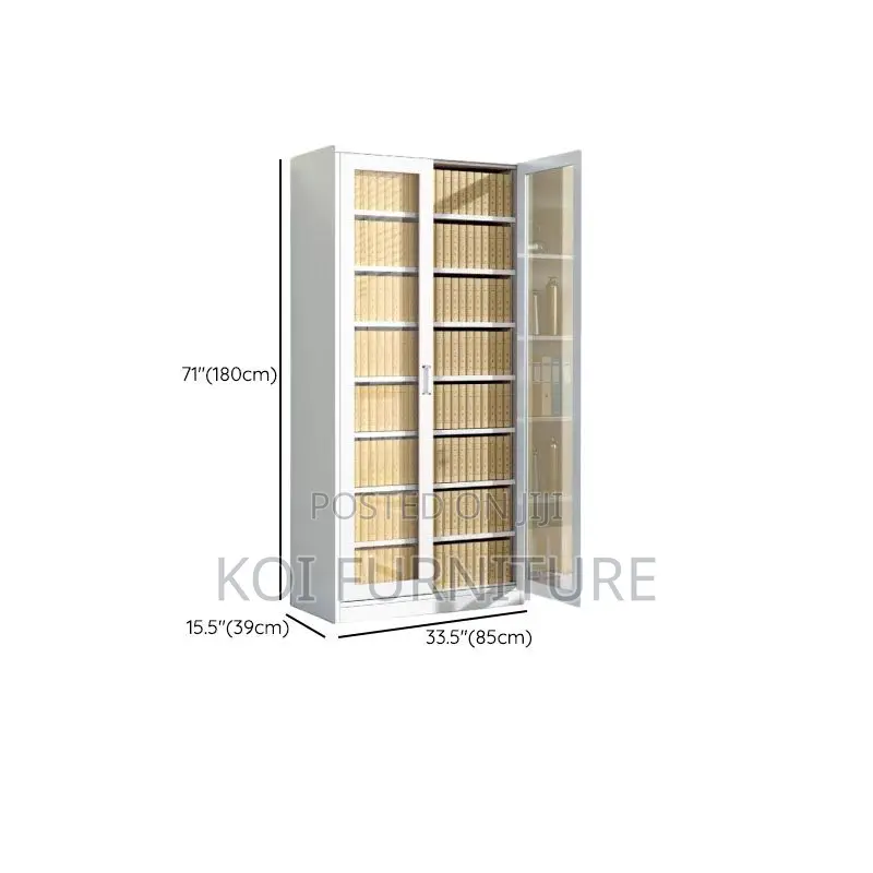 Office Cabinet; Two Doors Cabinet With Glass Front View