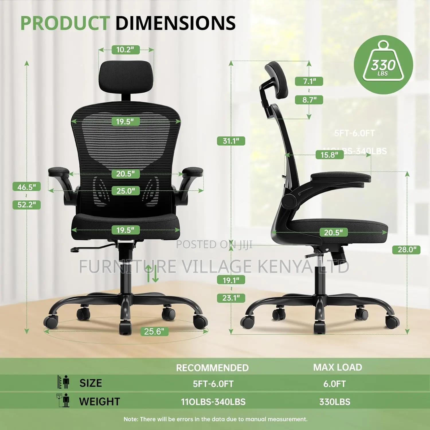 Desk Chairs: High-back Orthopedic Office Seat