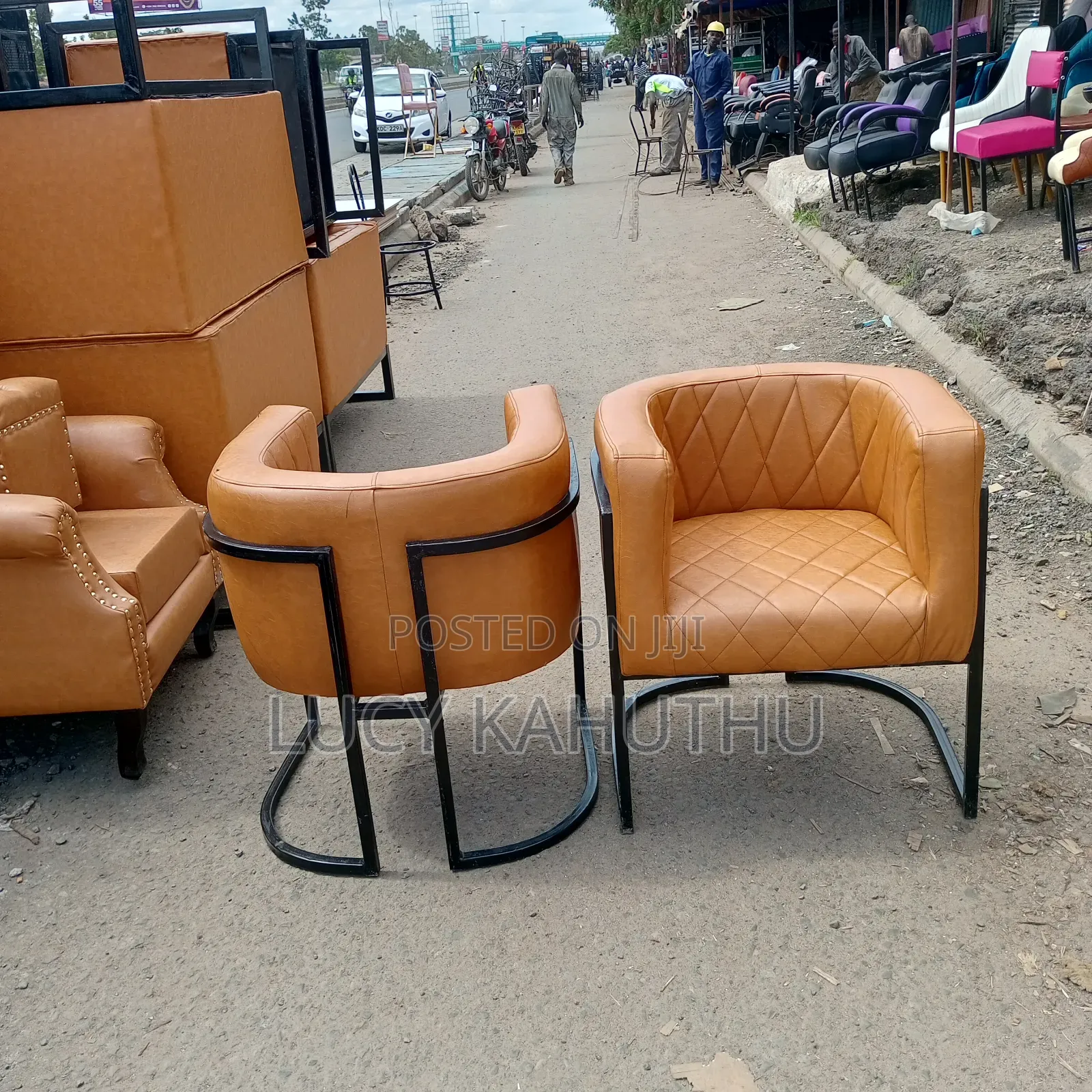 Fabric Stylish Chairs With Powder Coated Finish