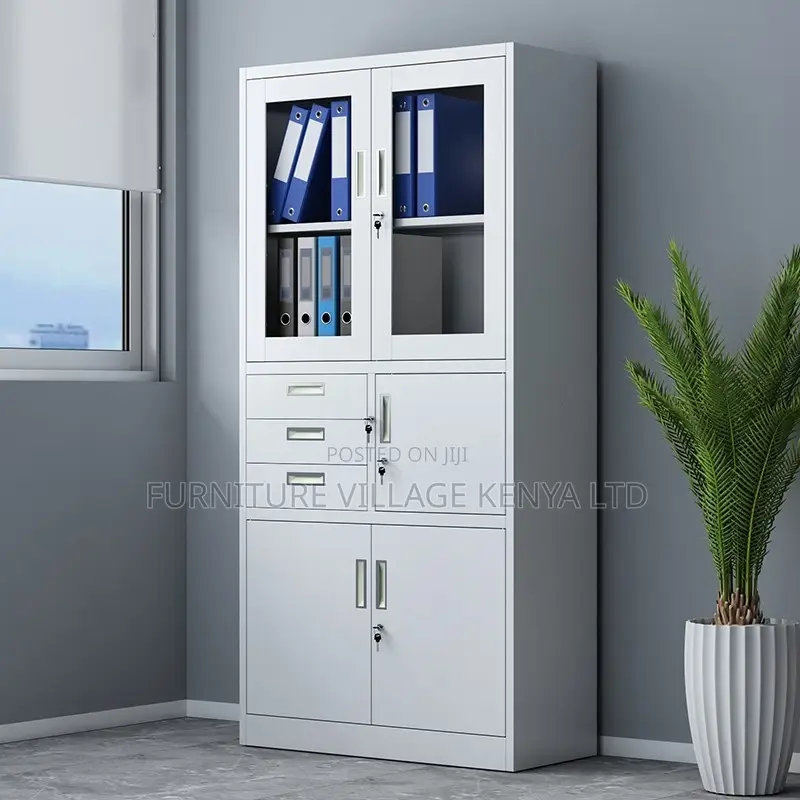 Office Cabinet; 2-door Metallic Office Cabinet With Safe