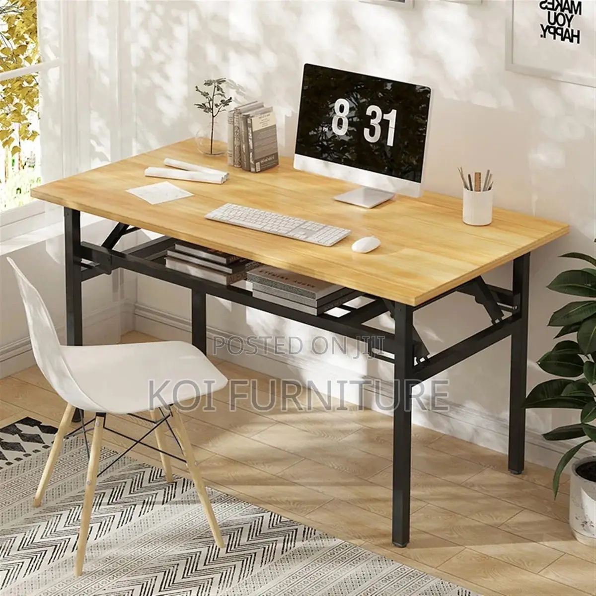 Office Desk : Multi-Purpose 1.4m Foldable Study Office Table