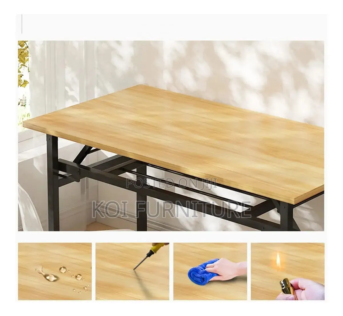 Office Desk : Multi-Purpose 1.4m Foldable Study Office Table