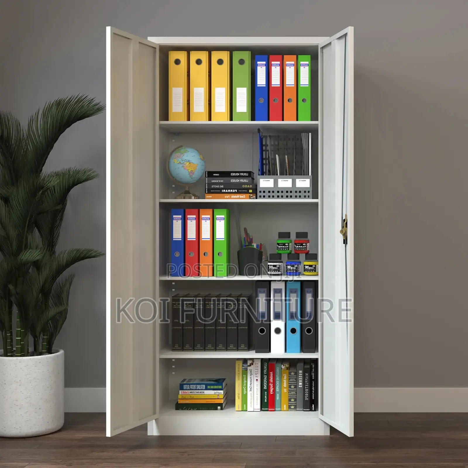 Office Cabinet : 2-Door Tall Metal Office Filing Cabinet