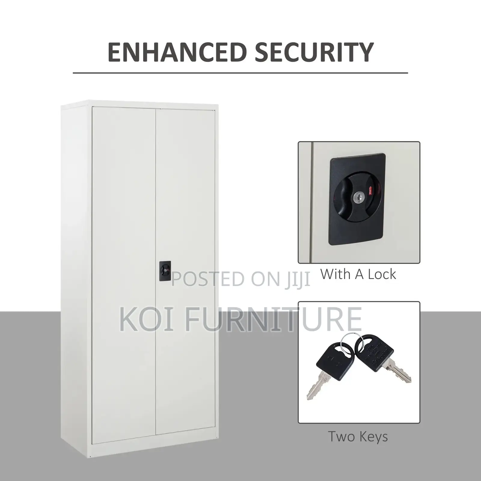 Office Cabinet : 2-Door Tall Metal Office Filing Cabinet
