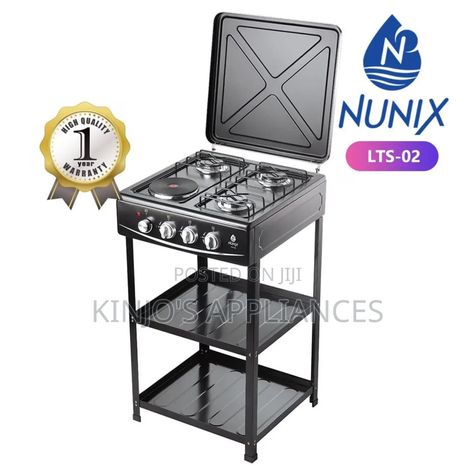 Nunix 3+1 Standing Cooker With Shelves LTS-02