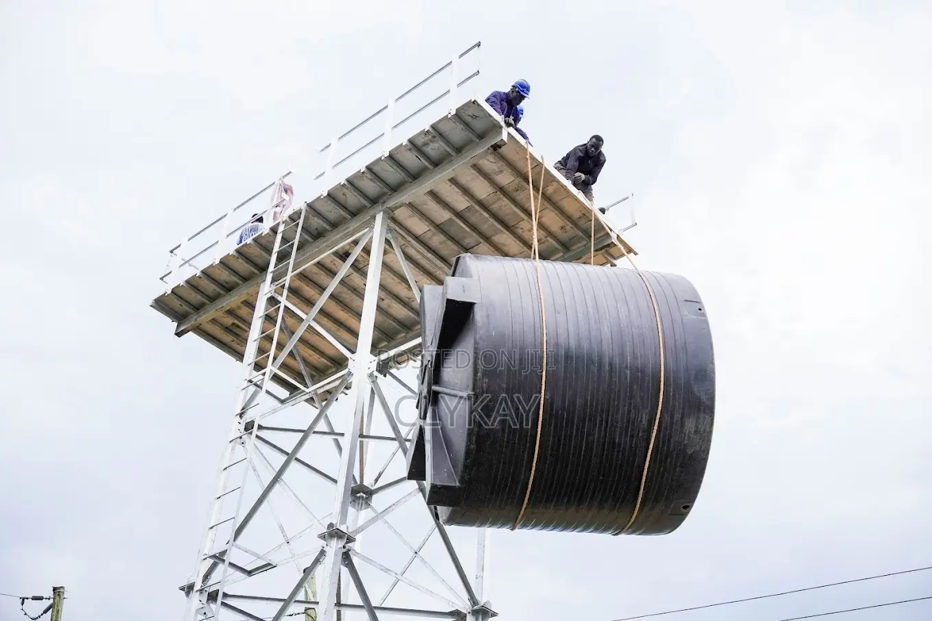 Strong Durable Steel Water Tower Installation