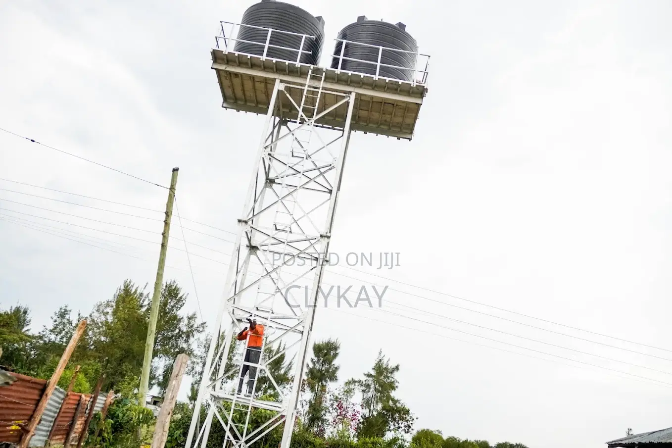 Strong Durable Steel Water Tower Installation