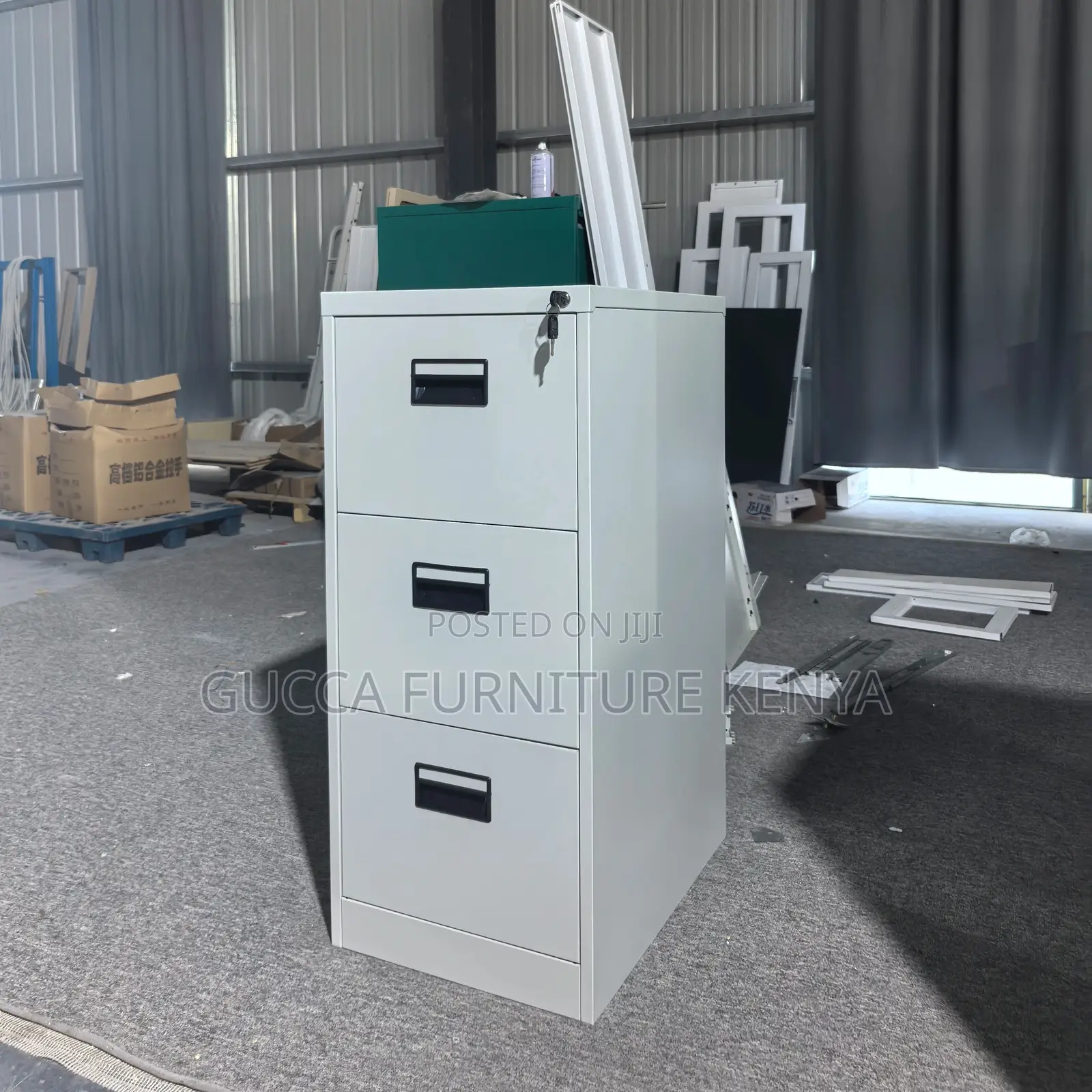 3-drawer's Metallic Filling Storage Cabinet