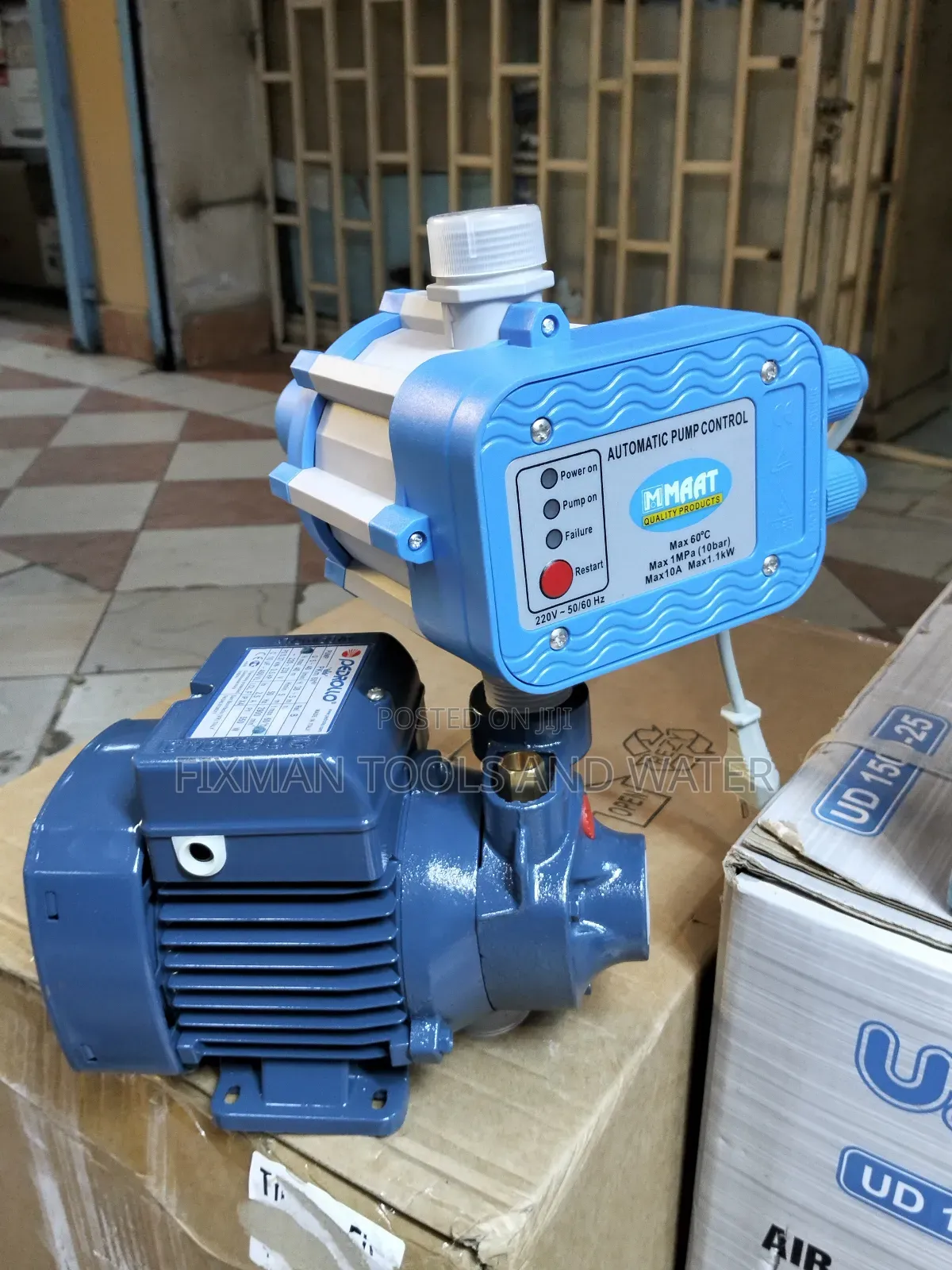 Domestic Pedrollo Water Pump 0.5 Hp 30m Head + Pressure Control Switch