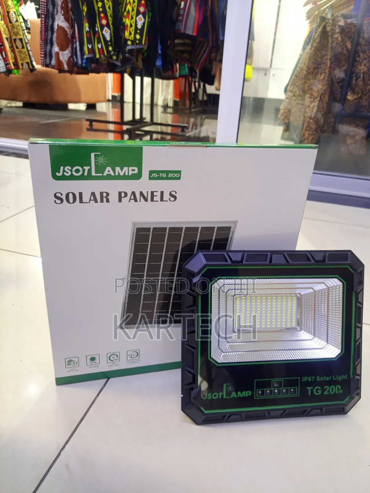 Jsot Lamp Tg-200w Solar Floodlight Ip67 Outdoor Security Light