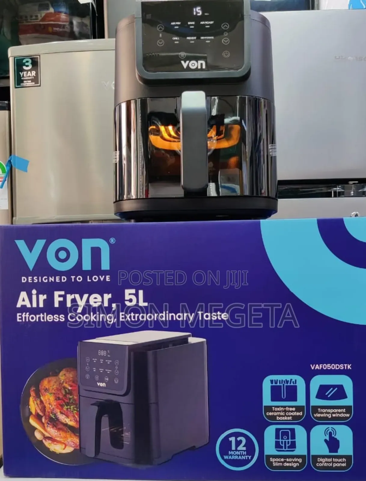 Von 5l Digital Slim Design Air Fryer