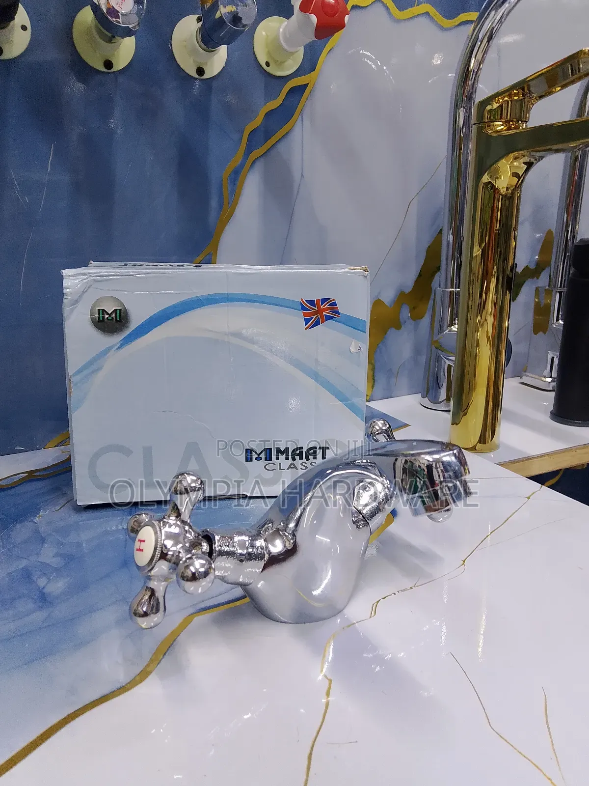 Basin Mixer Tap Maat (Double Handle ) Silver