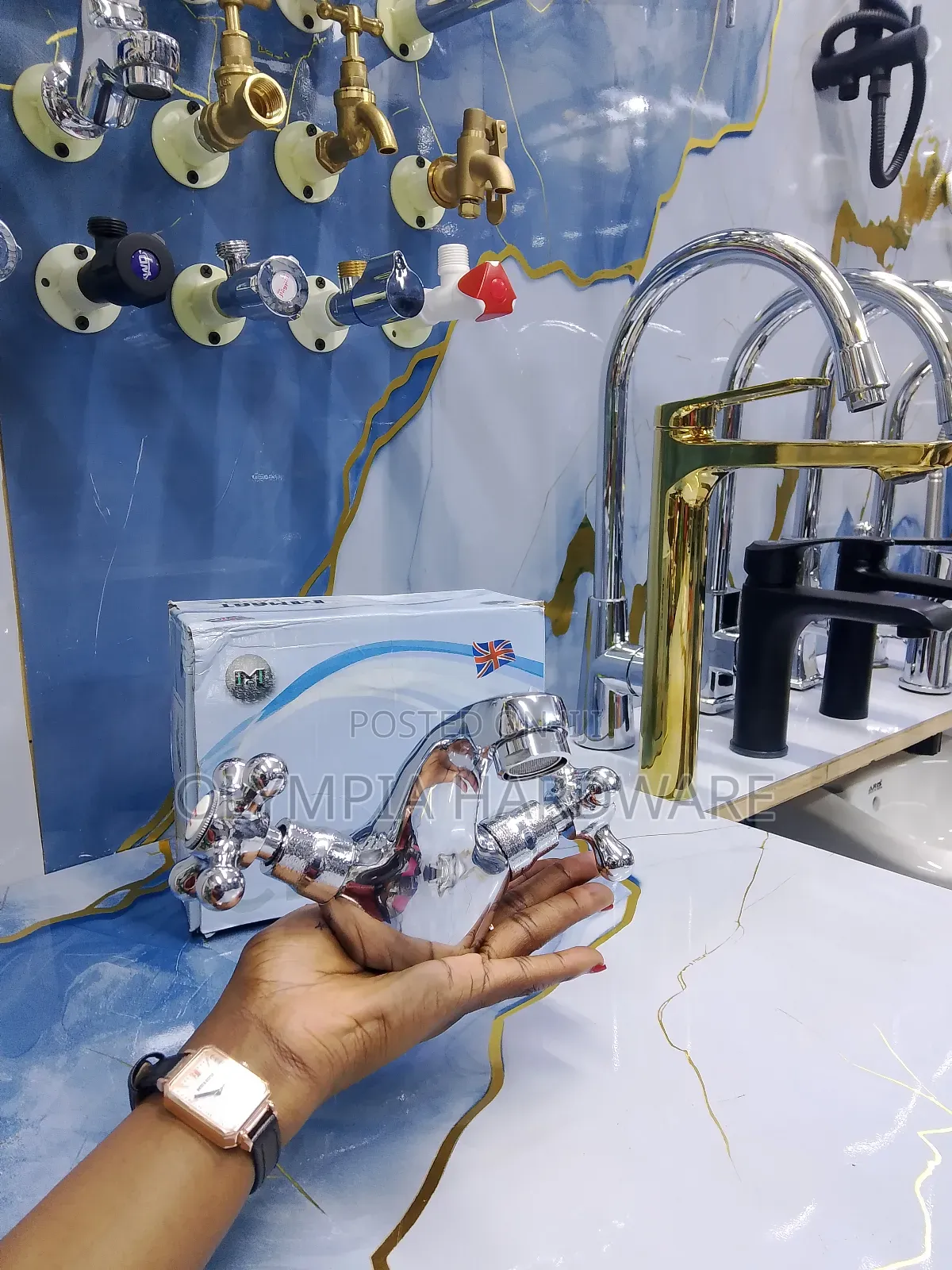 Basin Mixer Tap Maat (Double Handle ) Silver