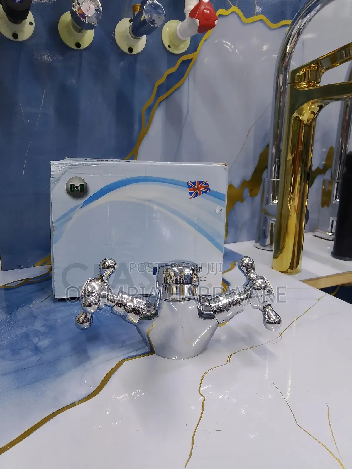 Basin Mixer Tap Maat (Double Handle ) Silver