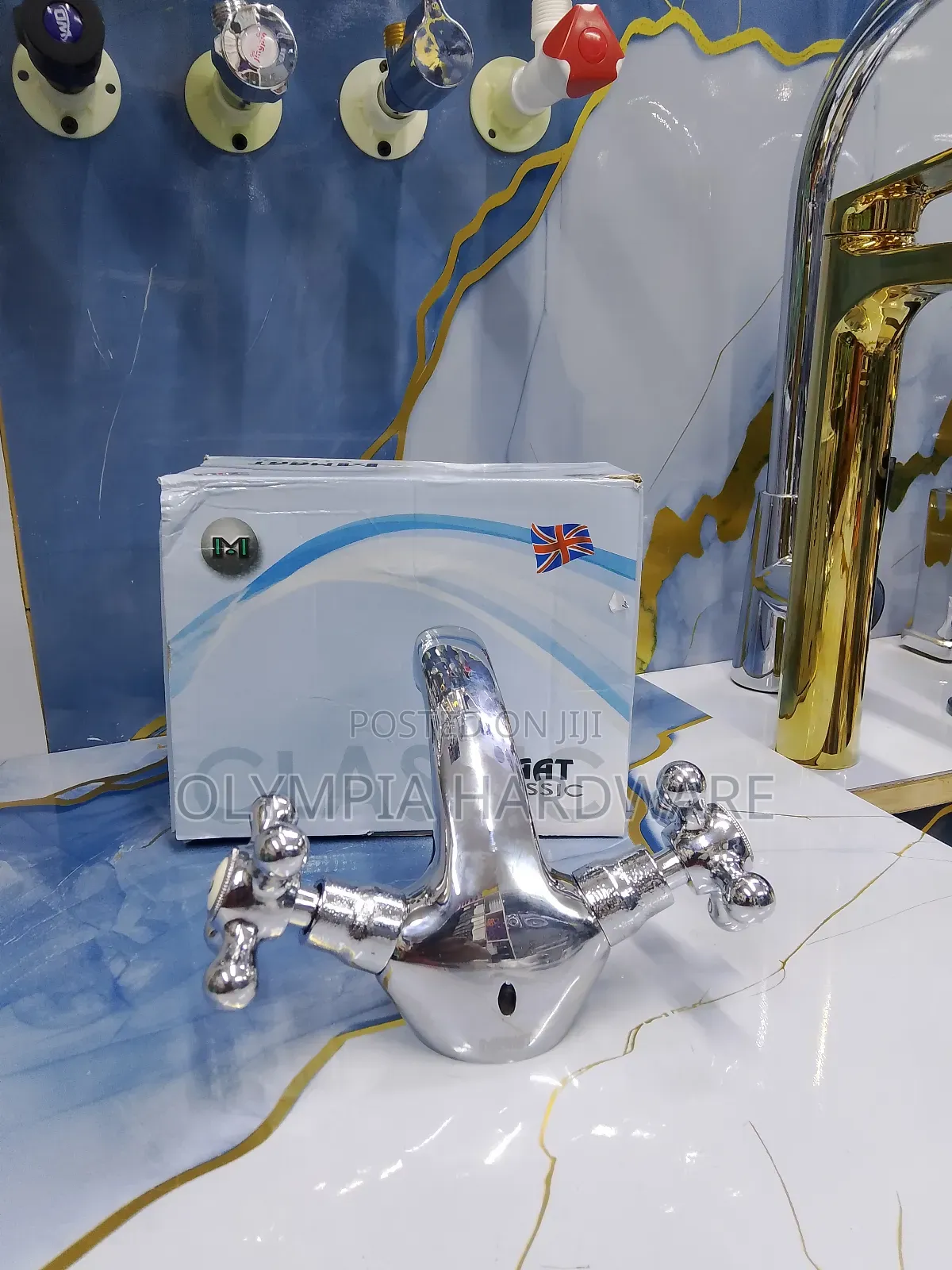 Basin Mixer Tap Maat (Double Handle ) Silver