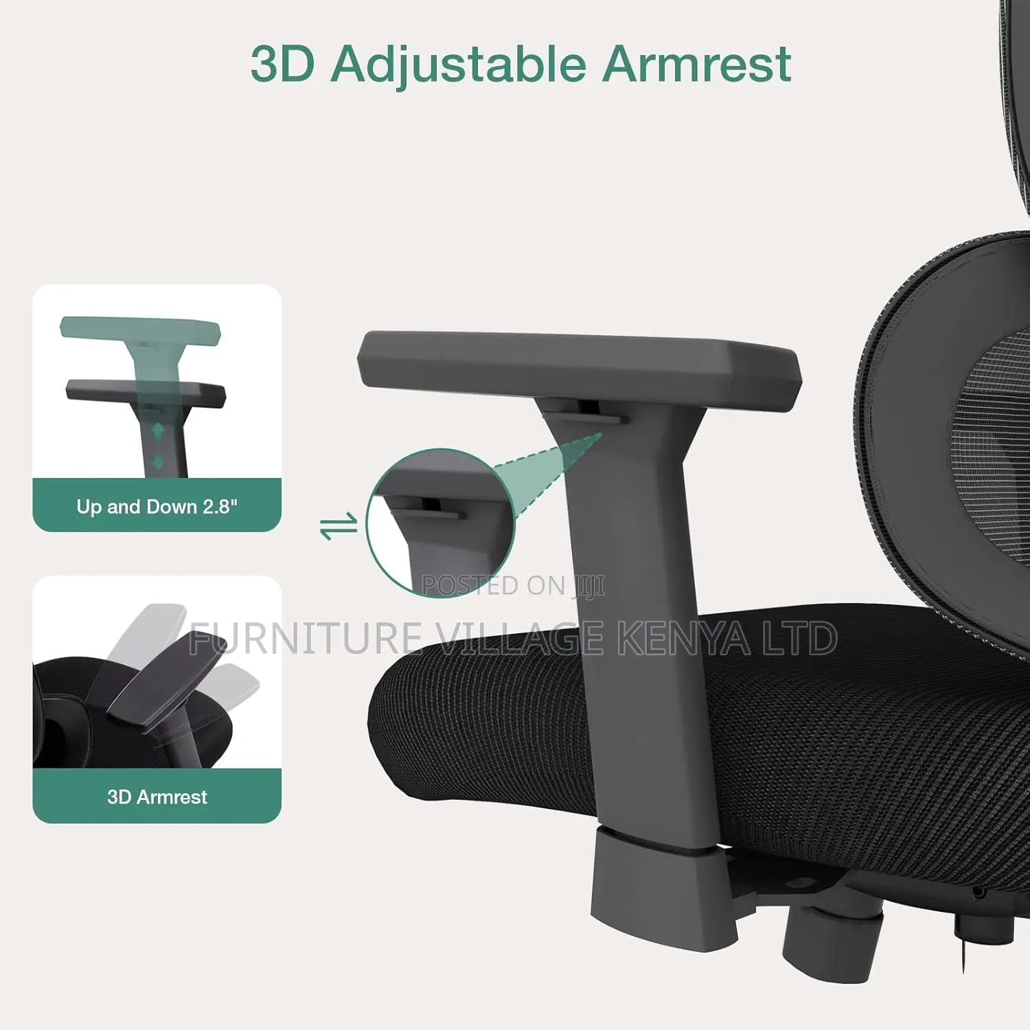 Office Seats: Mesh Office Chair With Adjustable Lumbar Support