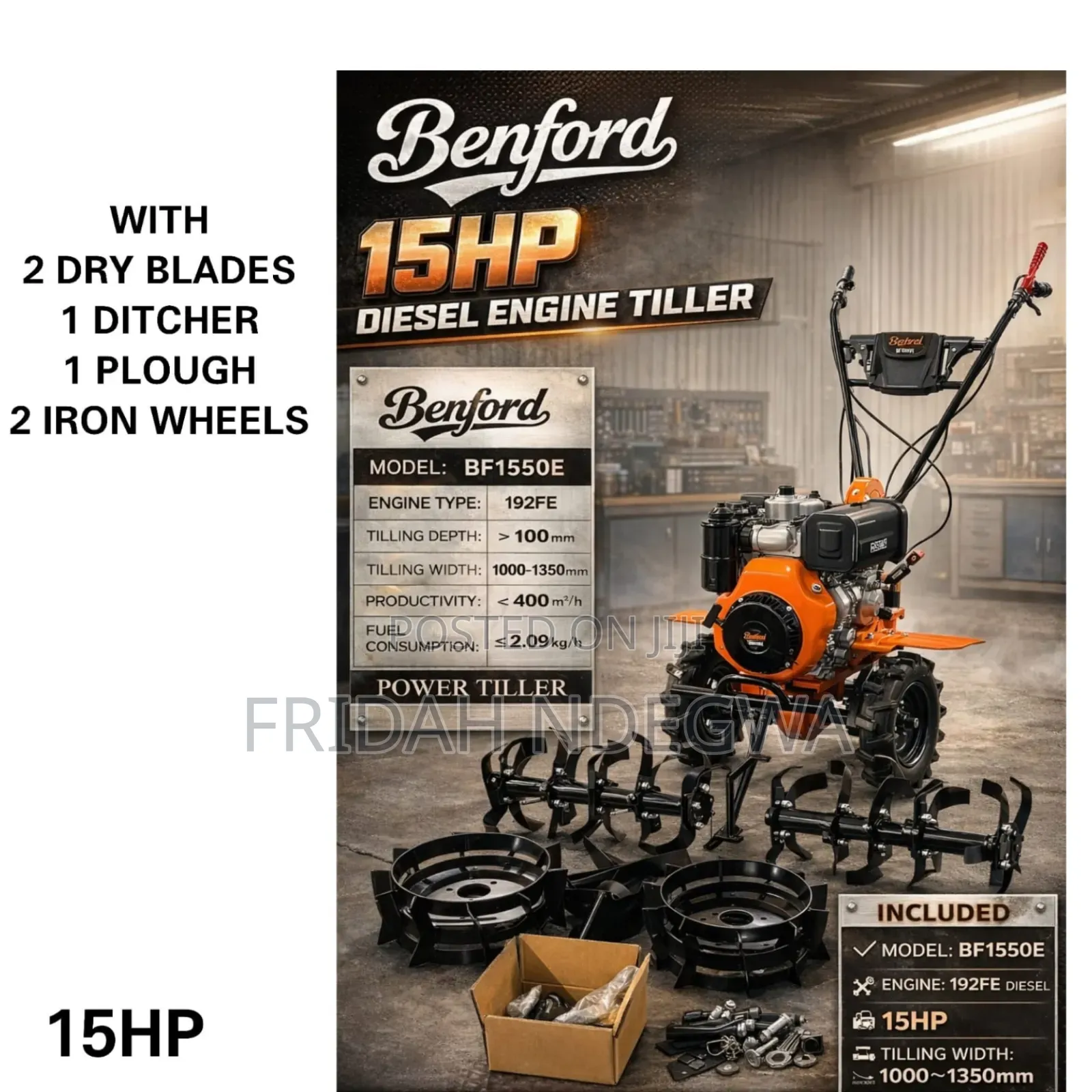Benford 15hp Diesel Engine Tiller
