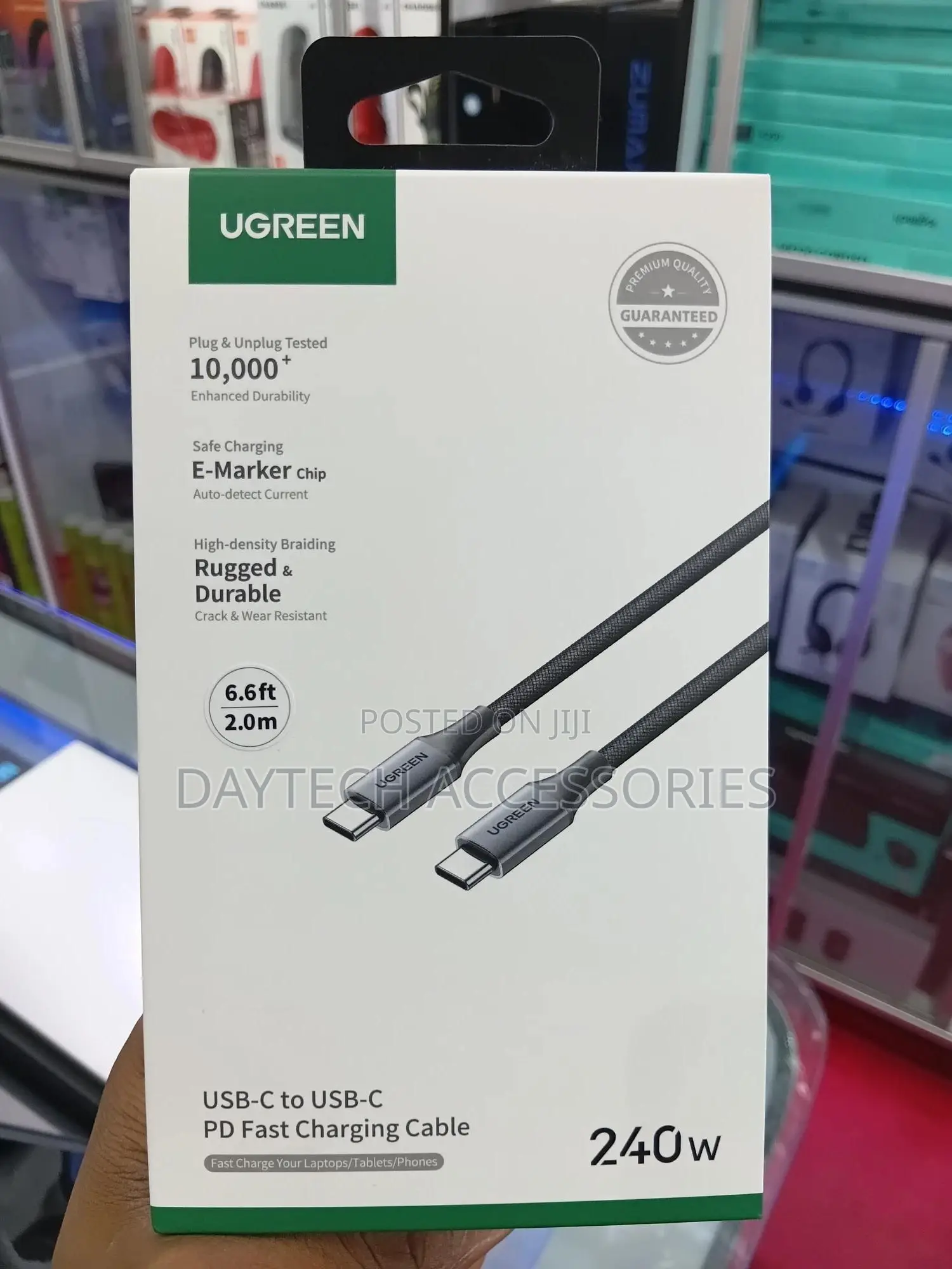 Ugreen Usb C to Usb C Cable 2m 240w Pd 3.1 Fast Charging 480mbps.