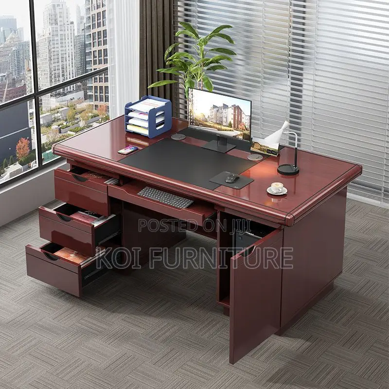 Office Desk : 1.4 Meters Executive Office Table With Keyboard Tray,