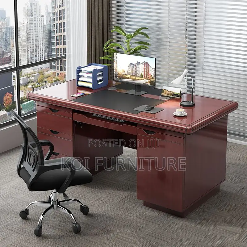 Office Desk : 1.4 Meters Executive Office Table With Keyboard Tray,