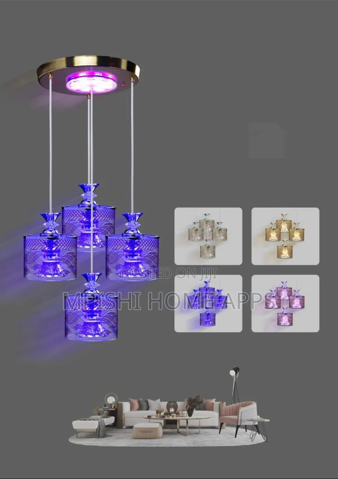Led 4 Glass Chandelier