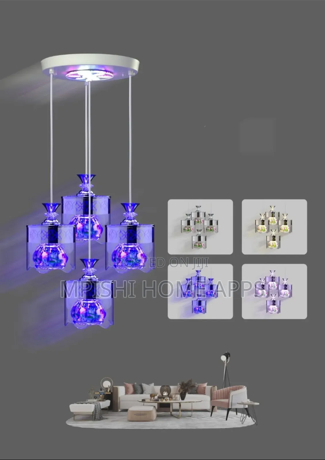 Led 4 Glass Chandelier