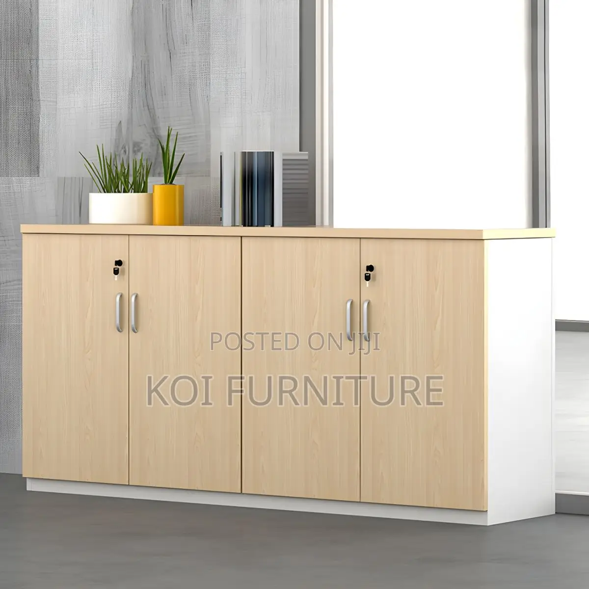 Office Cabinet : 2 Door Wooden Credenza Cabinet