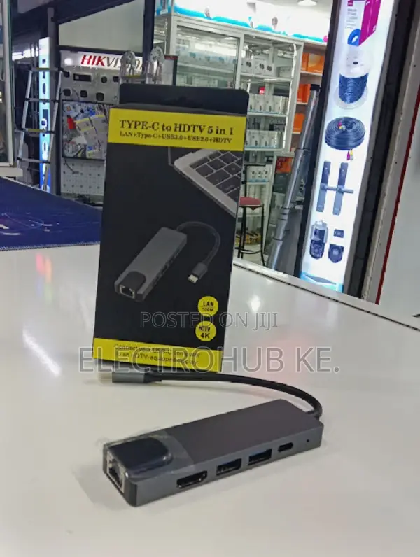Type C To Hdmi To Lan 5 In 1 Hub