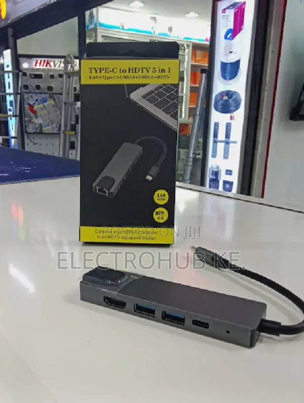 5-in-1 Usb Hub Multi-function Hub Adapter With Rj45 Port