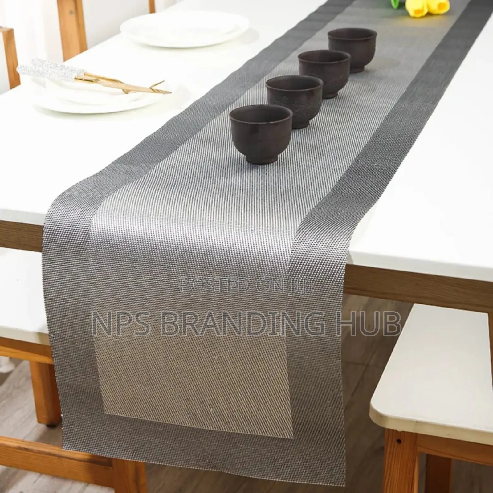 6pcs PVC Table Mats Plus One Table Runner(30*180cm) Eh